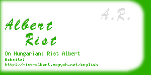 albert rist business card